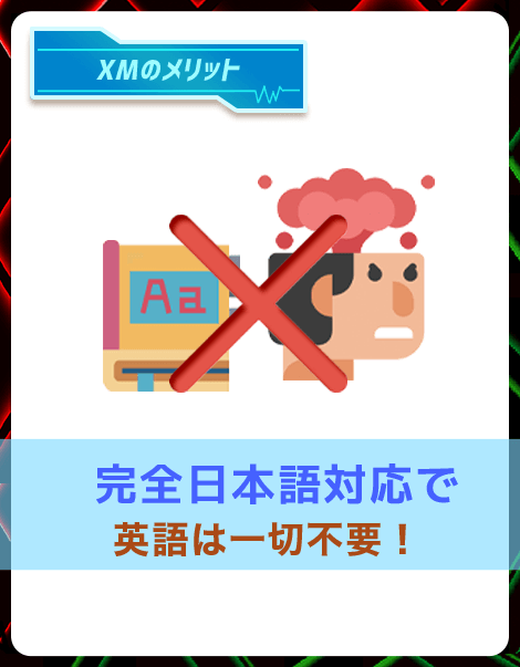 XMは完全日本語対応なので英語の知識は不要